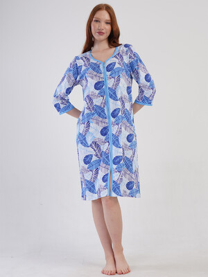 Хлопковый халат большого размера на молнии VIENETTA 4081532247