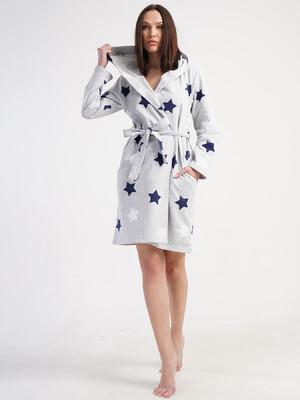 Купить Байковый халат женский на запах с капюшоном VIENETTA 5010460233 в Украина в Lingerie.ua - Одяг для дому та відпочинку, Фото 6