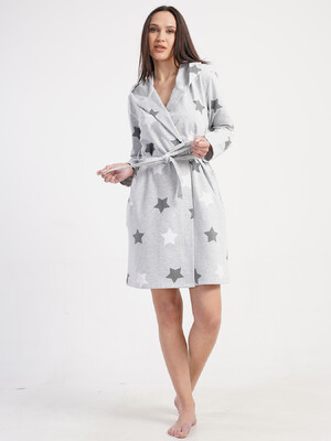Купить Байковый халат женский на запах с капюшоном VIENETTA 5010460233 в Украина в Lingerie.ua - Одяг для дому та відпочинку, Фото 5