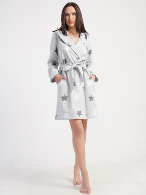 Купить Байковый халат женский на запах с капюшоном VIENETTA 5010460233 в Украина в Lingerie.ua - Одяг для дому та відпочинку, Фото 4