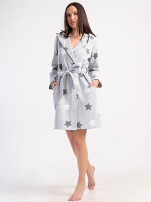 Купить Байковый халат женский на запах с капюшоном VIENETTA 5010460233 в Украина в Lingerie.ua - Одяг для дому та відпочинку, Фото 3
