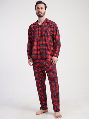 Купить Хлопковая классическая пижама с длинным рукавом VIENETTA MAN 5010363029 в Украина в Lingerie.ua - Одяг для дому та відпочинку, Фото 2