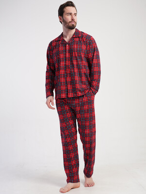 Купить Хлопковая классическая пижама с длинным рукавом VIENETTA MAN 5010363029 в Украина в Lingerie.ua - Одяг для дому та відпочинку, Фото 3