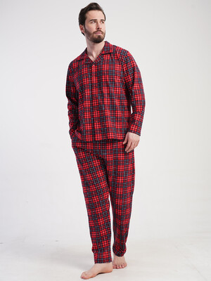 Купить Хлопковая классическая пижама с длинным рукавом VIENETTA MAN 5010363029 в Украина в Lingerie.ua - Одяг для дому та відпочинку, Фото 5