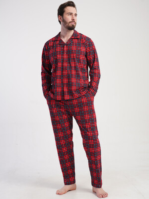 Купить Хлопковая классическая пижама с длинным рукавом VIENETTA MAN 5010363029 в Украина в Lingerie.ua - Одяг для дому та відпочинку, Фото 6