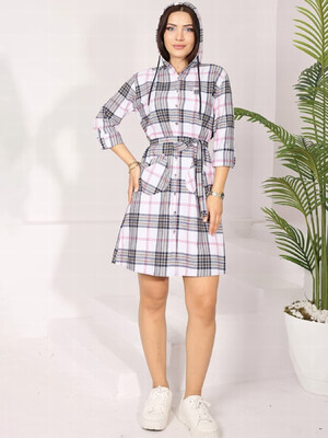 Купить Фланелевый халат на пуговицах с капюшоном JEN 05235 в Украина