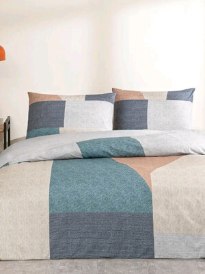 Купить Полуторний комплект постільної білизни з ранфорсу з простирадлом на гумці TAC Hugh в Украина