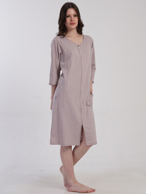 Купить Бавовняний халат жіночий на блискавці VIENETTA 5030221405 в Украина