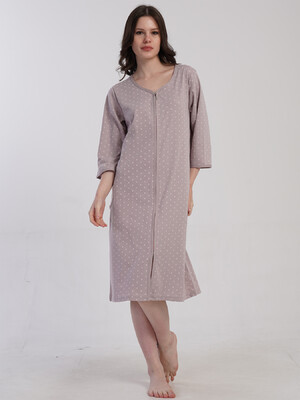 Купить Бавовняний халат жіночий на блискавці VIENETTA 5030221405 в Украина в Lingerie.ua - Одяг для дому та відпочинку, Фото 2