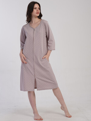Купить Бавовняний халат жіночий на блискавці VIENETTA 5030221405 в Украина в Lingerie.ua - Одяг для дому та відпочинку, Фото 7