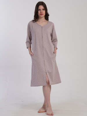 Купить Бавовняний халат жіночий на блискавці VIENETTA 5030221405 в Украина в Lingerie.ua - Одяг для дому та відпочинку, Фото 8