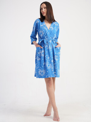 Купить Бавовняний халат жіночий на запах з принтом VIENETTA 4110081252 в Украина в Lingerie.ua - Одяг для дому та відпочинку, Фото 3