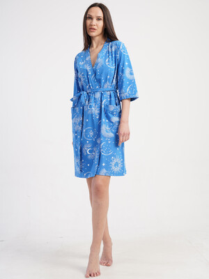Купить Бавовняний халат жіночий на запах з принтом VIENETTA 4110081252 в Украина в Lingerie.ua - Одяг для дому та відпочинку, Фото 4