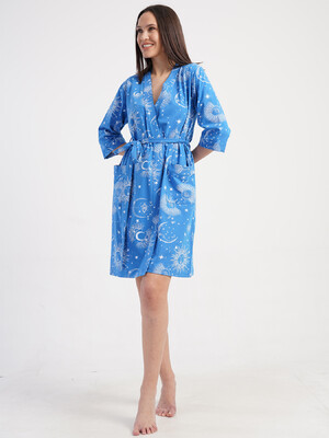 Купить Бавовняний халат жіночий на запах з принтом VIENETTA 4110081252 в Украина в Lingerie.ua - Одяг для дому та відпочинку, Фото 6