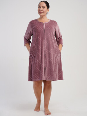 Велюровый женский халат большого размера VIENETTA 5070112126