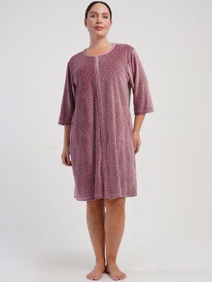 Купить Велюровий жіночий халат великого розміру VIENETTA 5070112126 в Украина в Lingerie.ua - Одяг для дому та відпочинку, Фото 7