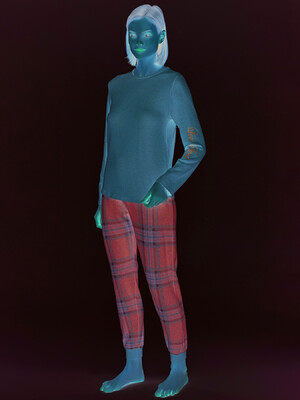 Купить Домашний костюм с длинным рукавом и брюками в клетку SEVIM 16989 в Украина в Lingerie.ua - Одяг для дому та відпочинку, Фото 4