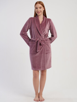 Купить Велюровий халат жіночий з довгим рукавом VIENETTA 5070202126 в Украина в Lingerie.ua - Одяг для дому та відпочинку, Фото 9