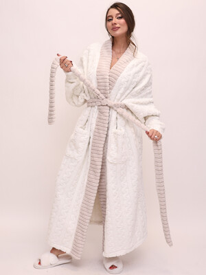 Купить Теплий довгий халат з велсофту LINGERIE 170843 в Украина в Lingerie.ua - Одяг для дому та відпочинку, Фото 4