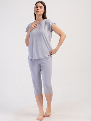 Купить Піжама з віскози з футболки та капрі VIENETTA 4093061820 в Украина в Lingerie.ua - Одяг для дому та відпочинку, Фото 5