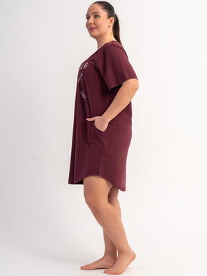 Купить Хлопковая туника большого размера с коротким рукавом VIENETTA 6010410000 в Украина в Lingerie.ua - Одяг для дому та відпочинку, Фото 3