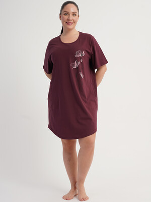 Купить Хлопковая туника большого размера с коротким рукавом VIENETTA 6010410000 в Украина в Lingerie.ua - Одяг для дому та відпочинку, Фото 4