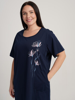 Купить Хлопковая туника большого размера с коротким рукавом VIENETTA 6010410000 в Украина в Lingerie.ua - Одяг для дому та відпочинку, Фото 6