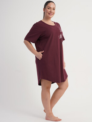 Купить Хлопковая туника большого размера с коротким рукавом VIENETTA 6010410000 в Украина в Lingerie.ua - Одяг для дому та відпочинку, Фото 7