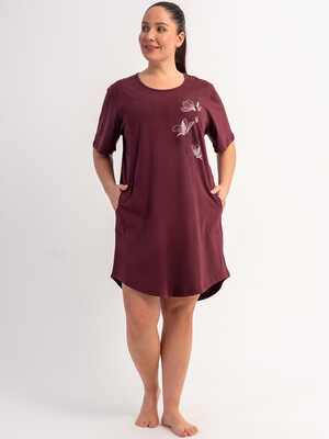 Купить Хлопковая туника большого размера с коротким рукавом VIENETTA 6010410000 в Украина в Lingerie.ua - Одяг для дому та відпочинку, Фото 8