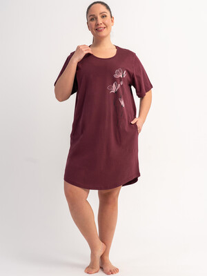 Купить Хлопковая туника большого размера с коротким рукавом VIENETTA 6010410000 в Украина в Lingerie.ua - Одяг для дому та відпочинку, Фото 10