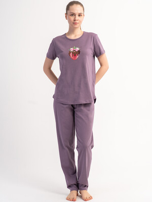 Бавовняний домашній комплект з коротким рукавом (футболка + штани) VIENETTA 6011390000