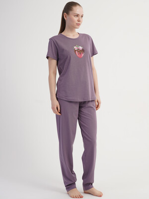 Купить Бавовняний домашній комплект з коротким рукавом (футболка + штани) VIENETTA 6011390000 в Украина в Lingerie.ua - Одяг для дому та відпочинку, Фото 3