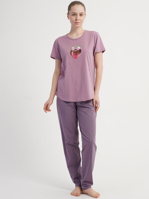 Купить Бавовняний домашній комплект з коротким рукавом (футболка + штани) VIENETTA 6011390000 в Украина в Lingerie.ua - Одяг для дому та відпочинку, Фото 4