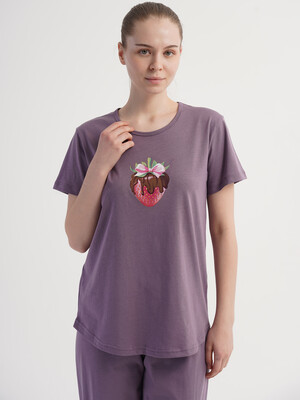 Купить Бавовняний домашній комплект з коротким рукавом (футболка + штани) VIENETTA 6011390000 в Украина в Lingerie.ua - Одяг для дому та відпочинку, Фото 6