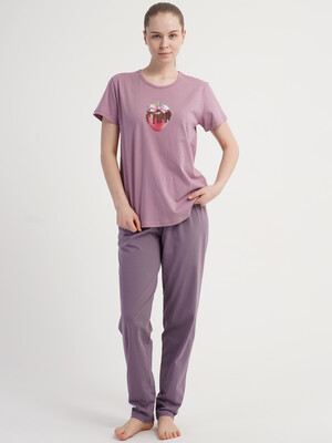 Купить Бавовняний домашній комплект з коротким рукавом (футболка + штани) VIENETTA 6011390000 в Украина в Lingerie.ua - Одяг для дому та відпочинку, Фото 7