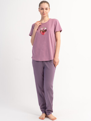 Купить Бавовняний домашній комплект з коротким рукавом (футболка + штани) VIENETTA 6011390000 в Украина в Lingerie.ua - Одяг для дому та відпочинку, Фото 8