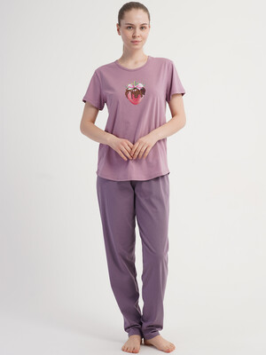 Купить Бавовняний домашній комплект з коротким рукавом (футболка + штани) VIENETTA 6011390000 в Украина в Lingerie.ua - Одяг для дому та відпочинку, Фото 9