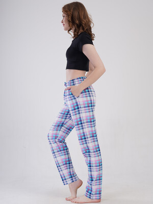 Купить Хлопковые женские брюки в клетку VIENETTA 4091490850 в Украина в Lingerie.ua - Одяг для дому та відпочинку, Фото 5