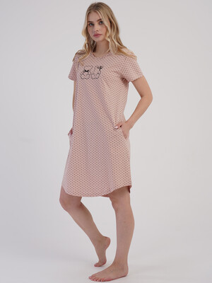 Купить Хлопковая туника с коротким рукавом VIENETTA 6010401077 в Украина в Lingerie.ua - Одяг для дому та відпочинку, Фото 3