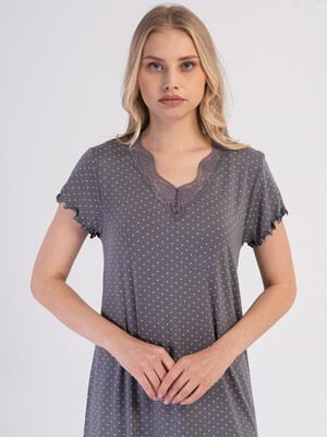 Купить Ночная сорочка  из вискозы с коротким рукавом  VIENETTA 6040130928 в Украина в Lingerie.ua - Одяг для дому та відпочинку, Фото 5