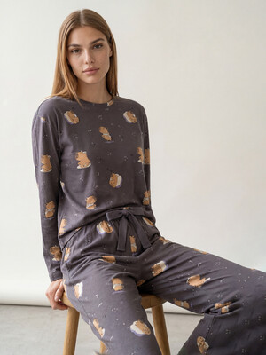 Купить Хлопковый домашний костюм (лонгслив + брюки) HAYS 80181 в Украина в Lingerie.ua - Одяг для дому та відпочинку, Фото 7