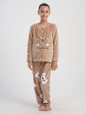 Купить Теплый домашний костюм из велсофта (свитшот + брюки) VIENETTA KIDS 4031250297 в Украина в Lingerie.ua - Одяг для дому та відпочинку, Фото 2