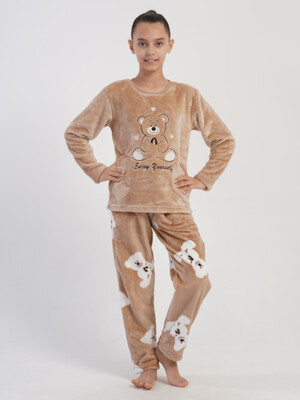 Купить Теплый домашний костюм из велсофта (свитшот + брюки) VIENETTA KIDS 4031250297 в Украина в Lingerie.ua - Одяг для дому та відпочинку, Фото 3